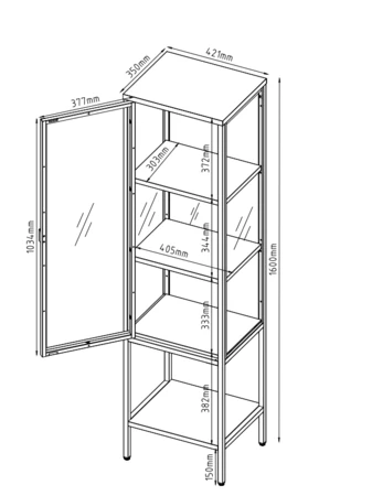 ויטרינה מעוצבת LIGNE צבע לבן