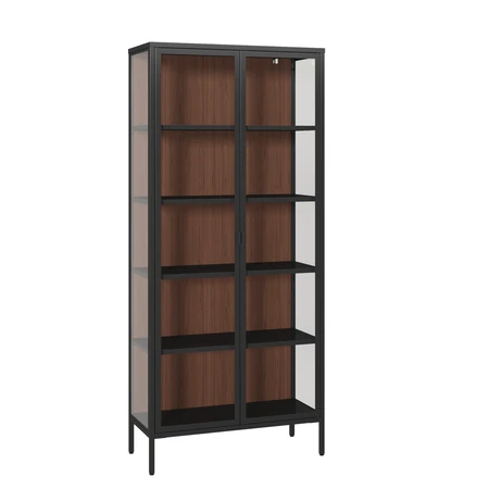 ויטרינה מעוצבת LUCIEN צבע שחור גב אגוז