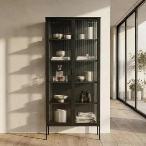 ויטרינה מעוצבת VITRA זכוכית גלית צבע שחור